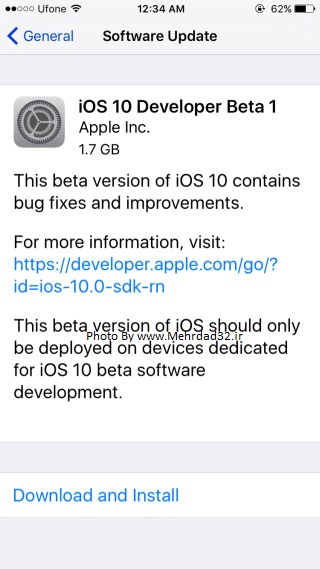 مرحله سوم نصب iOS 10
