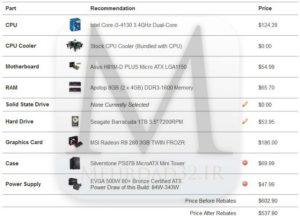 انتخاب سخت‌افزارهای یک کامپیوتر رومیزی بر اساس قیمت‌های جهانی